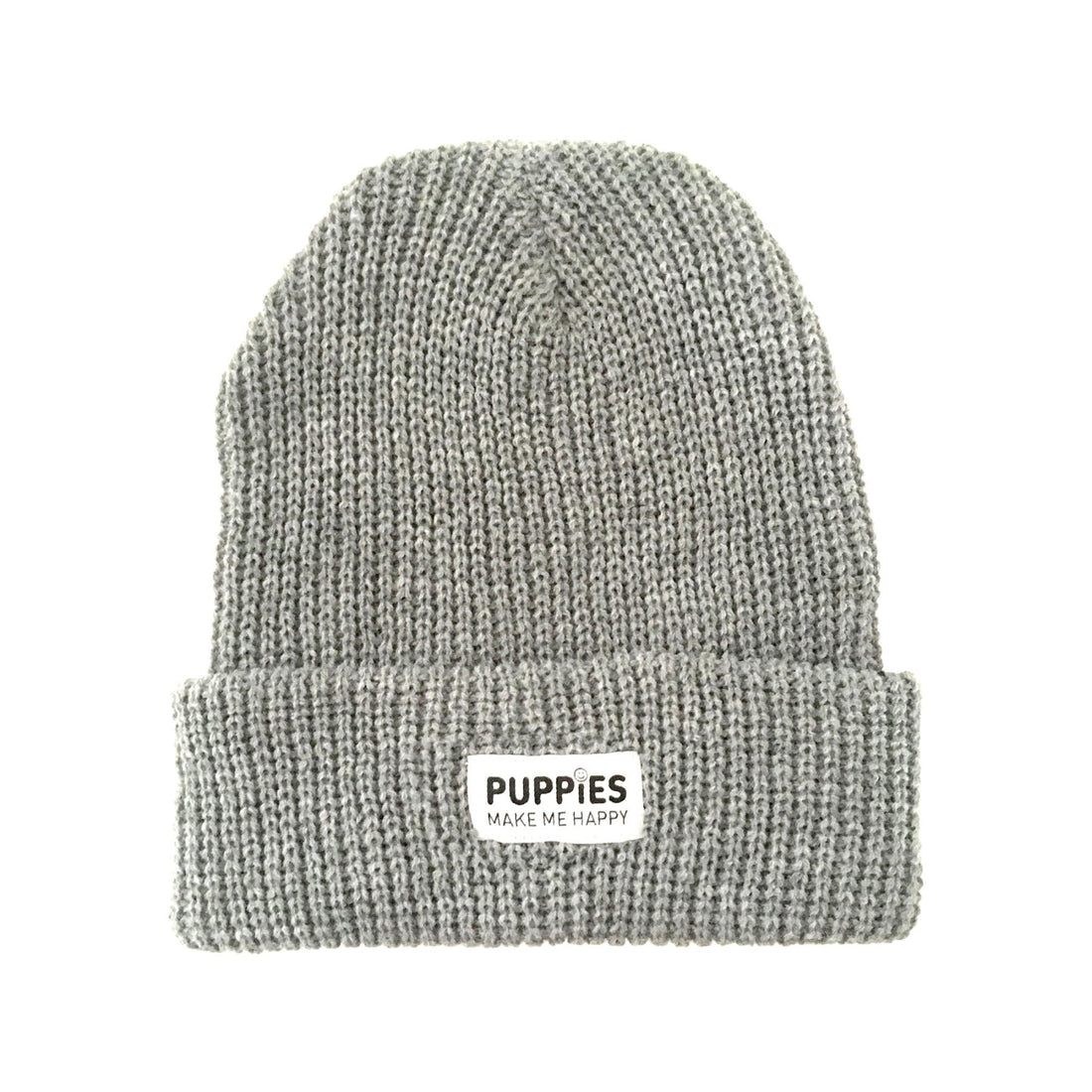 Company Label Waffle Beanie - Puppies Make Me Happy