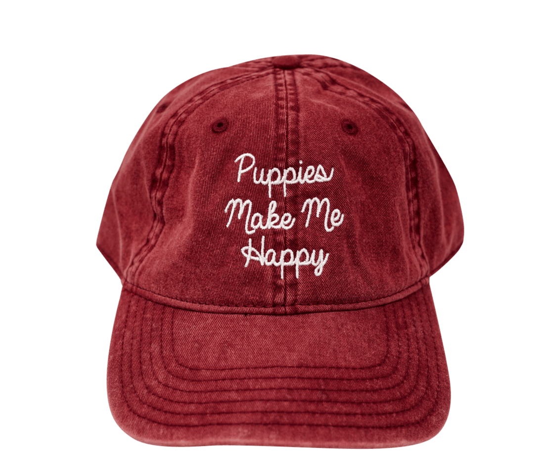 Love Letter | Distressed Strapback Hat - Puppies Make Me Happy