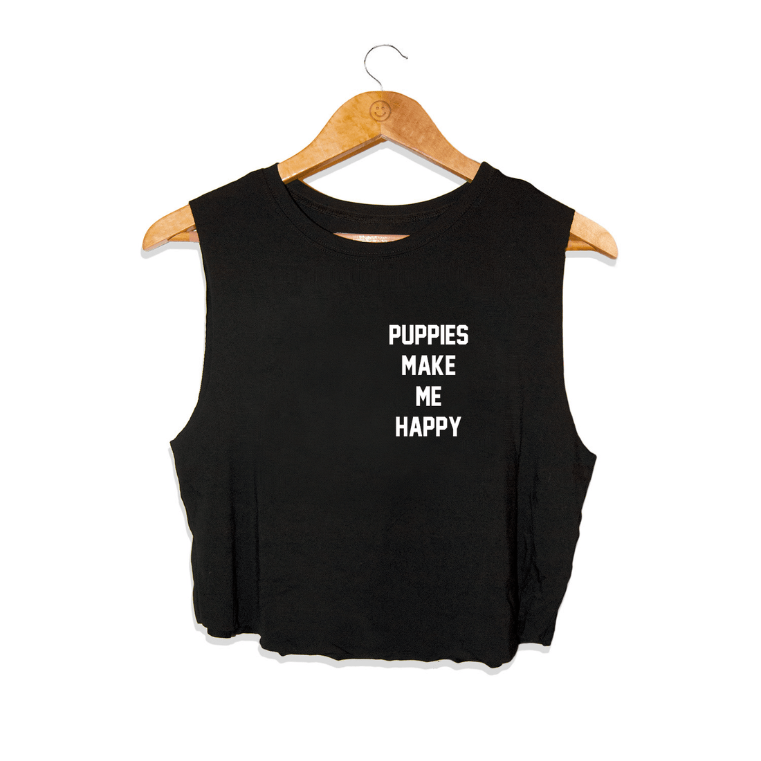 Motto Crop Top | Present for Dog Lovers - Puppies Make Me Happy