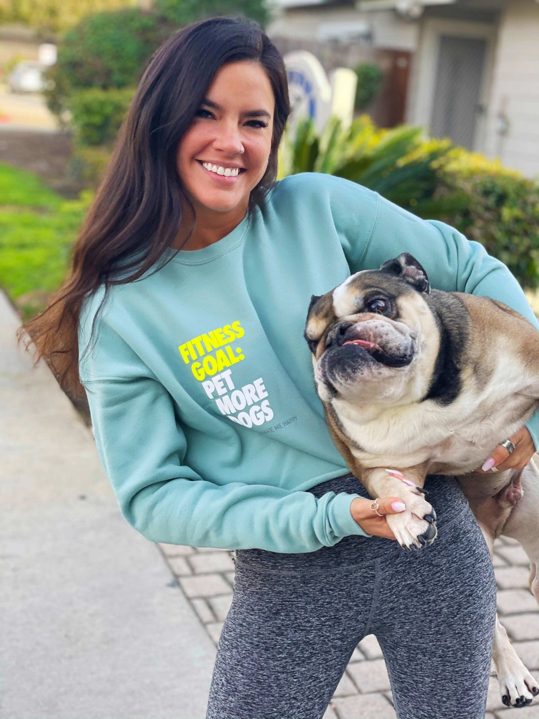Fitness Goal Pet More Dogs | Women's Cropped Sweatshirt - Puppies Make Me Happy