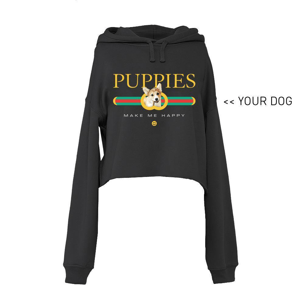 Your Dog Here | Custom Pup Lux Crop Hoodie | Gift for Dog Lovers - Puppies Make Me Happy