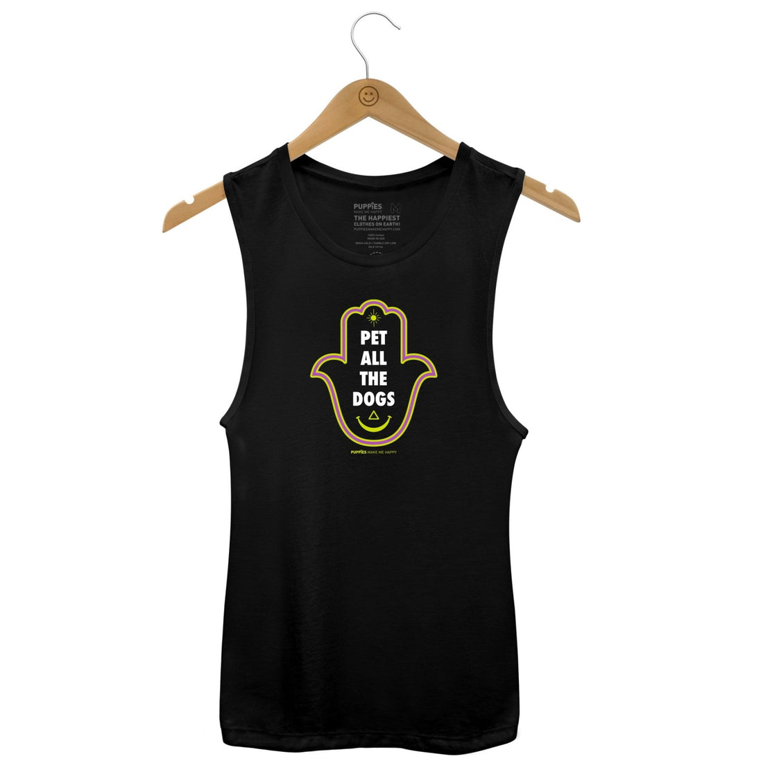Pet All The Dogs Hamsa | Women's Sleeveless - Puppies Make Me Happy