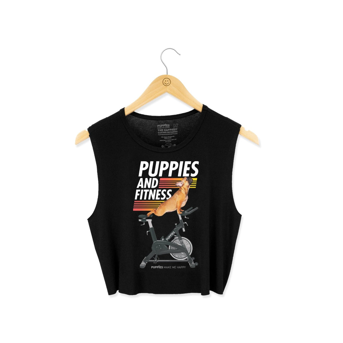 Puppies & Red Frenchie Spin Bike | Crop Top - Puppies Make Me Happy