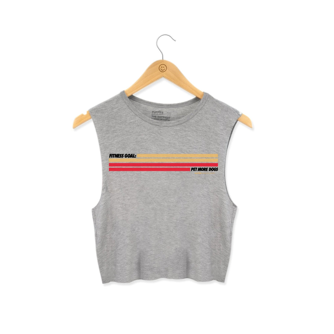 Puppies Fitness Stripes | Crop Top - Puppies Make Me Happy