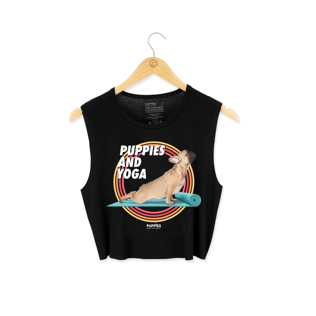 Puppies & Yoga Crop Top | Present for Dog Lovers - Puppies Make Me Happy