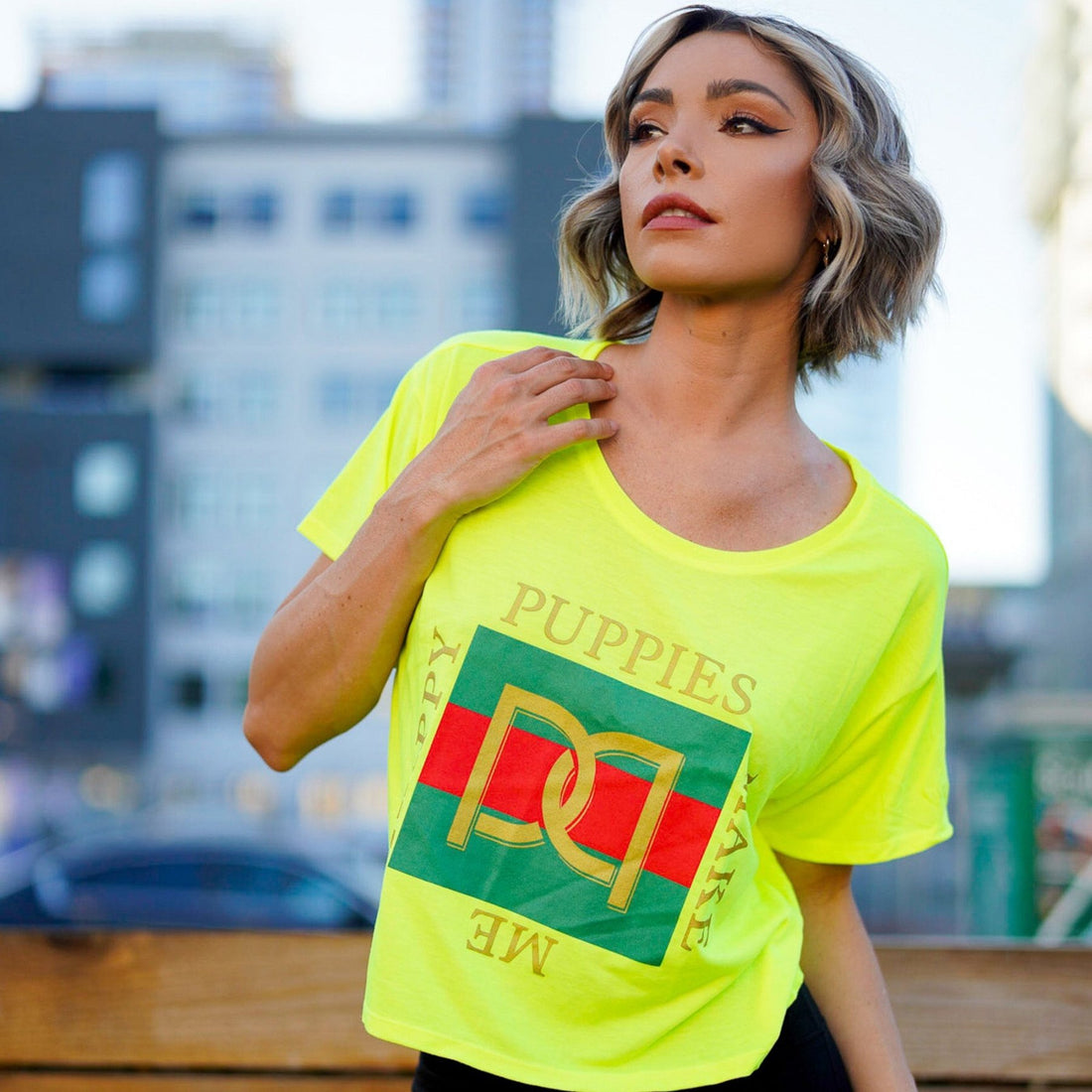 Luxxi Puppy | Crop Tee - Puppies Make Me Happy