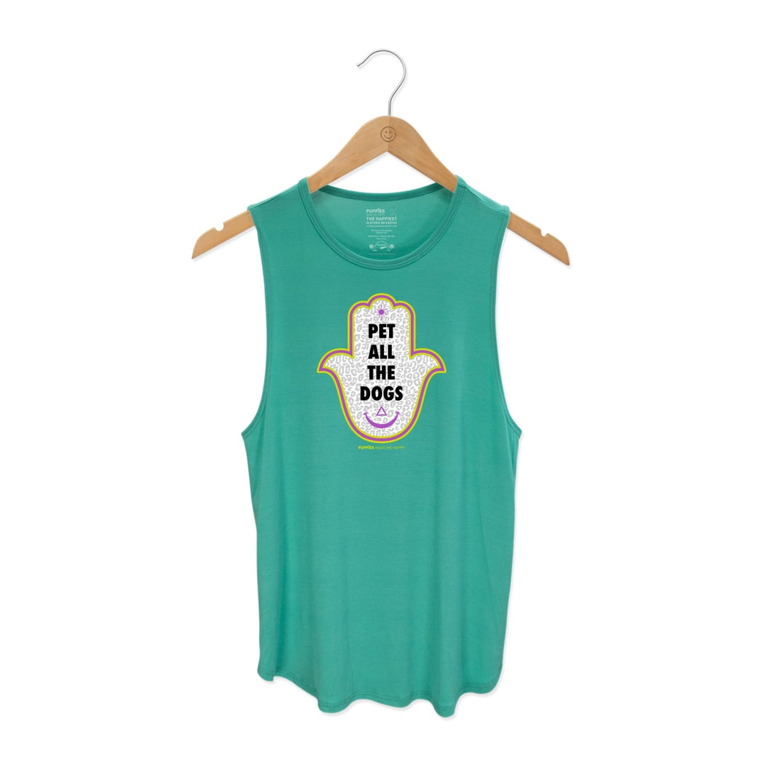 Pet All The Dogs Leopard Print | Women's Sleeveless - Puppies Make Me Happy