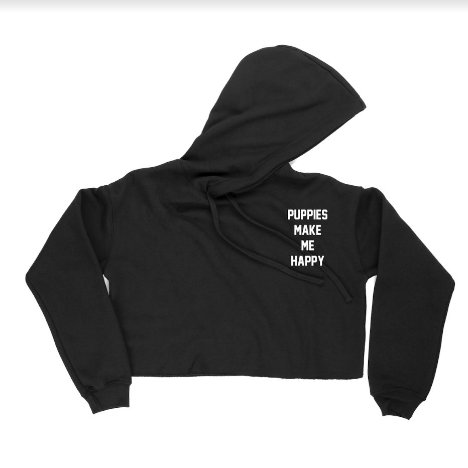 Motto | Crop Hoodie - Puppies Make Me Happy