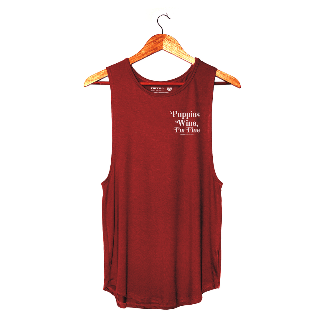 Puppies & Wine 2.0 - Women's Sleeveless - Puppies Make Me Happy