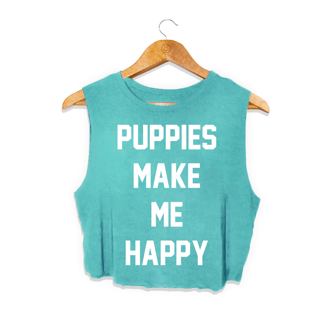 Puppies Make Me Happy | Crop Top Gift For Dog Lovers - Puppies Make Me Happy