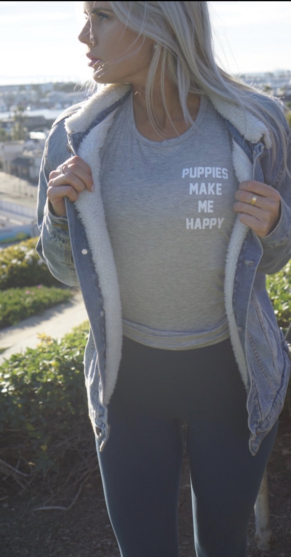 Puppies Make Me Happy Sleeveless Top | Gift for Dog Lovers - Puppies Make Me Happy