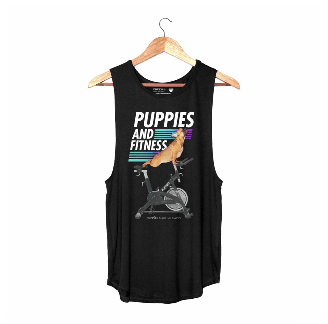 Puppies & Spin Bike Future Colors | Sleeveless - Puppies Make Me Happy