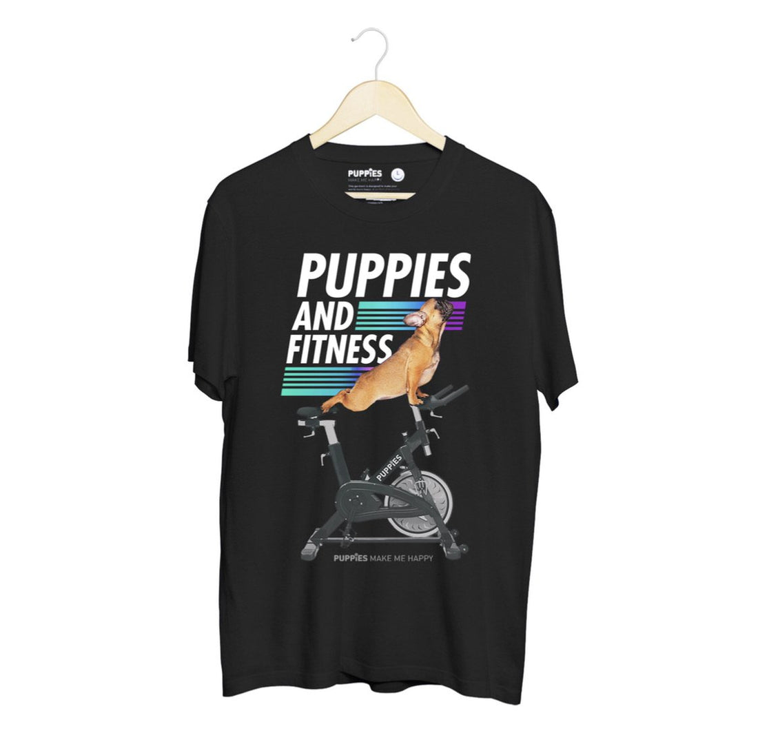 Puppies & Spin Bike Future Colors | Puppies Soft Uni - Sex Tee - Puppies Make Me Happy