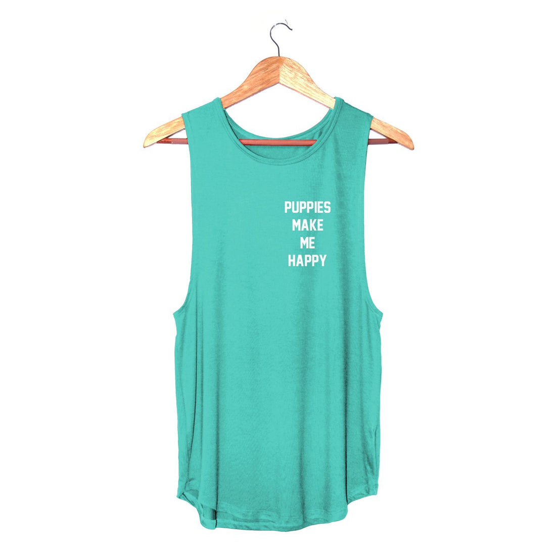 Puppies Make Me Happy Sleeveless Top | Gift for Dog Lovers - Puppies Make Me Happy