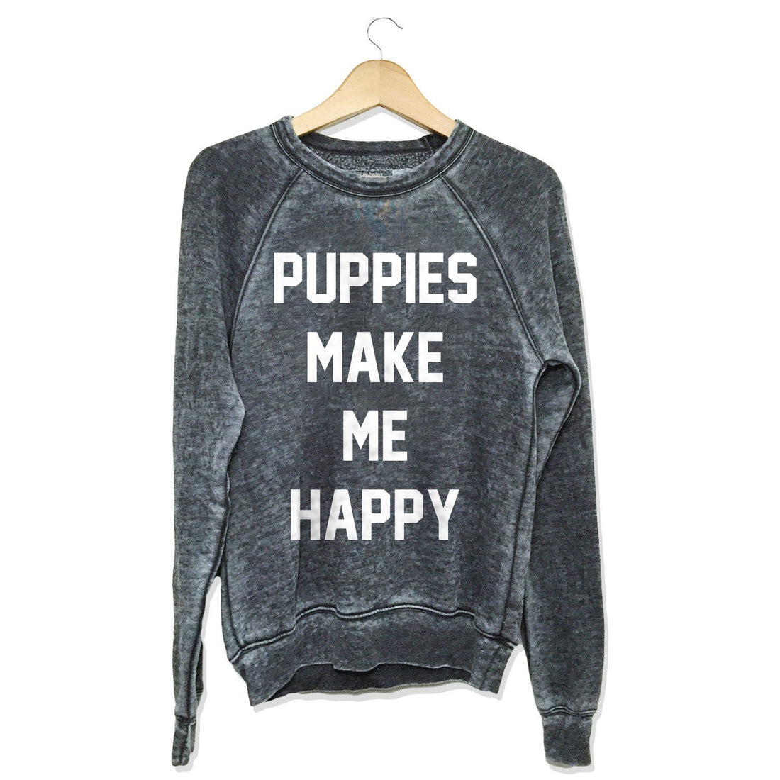 Acid Wash Oversized Crewneck Sweatshirt | Gift for Dog Lovers - Puppies Make Me Happy