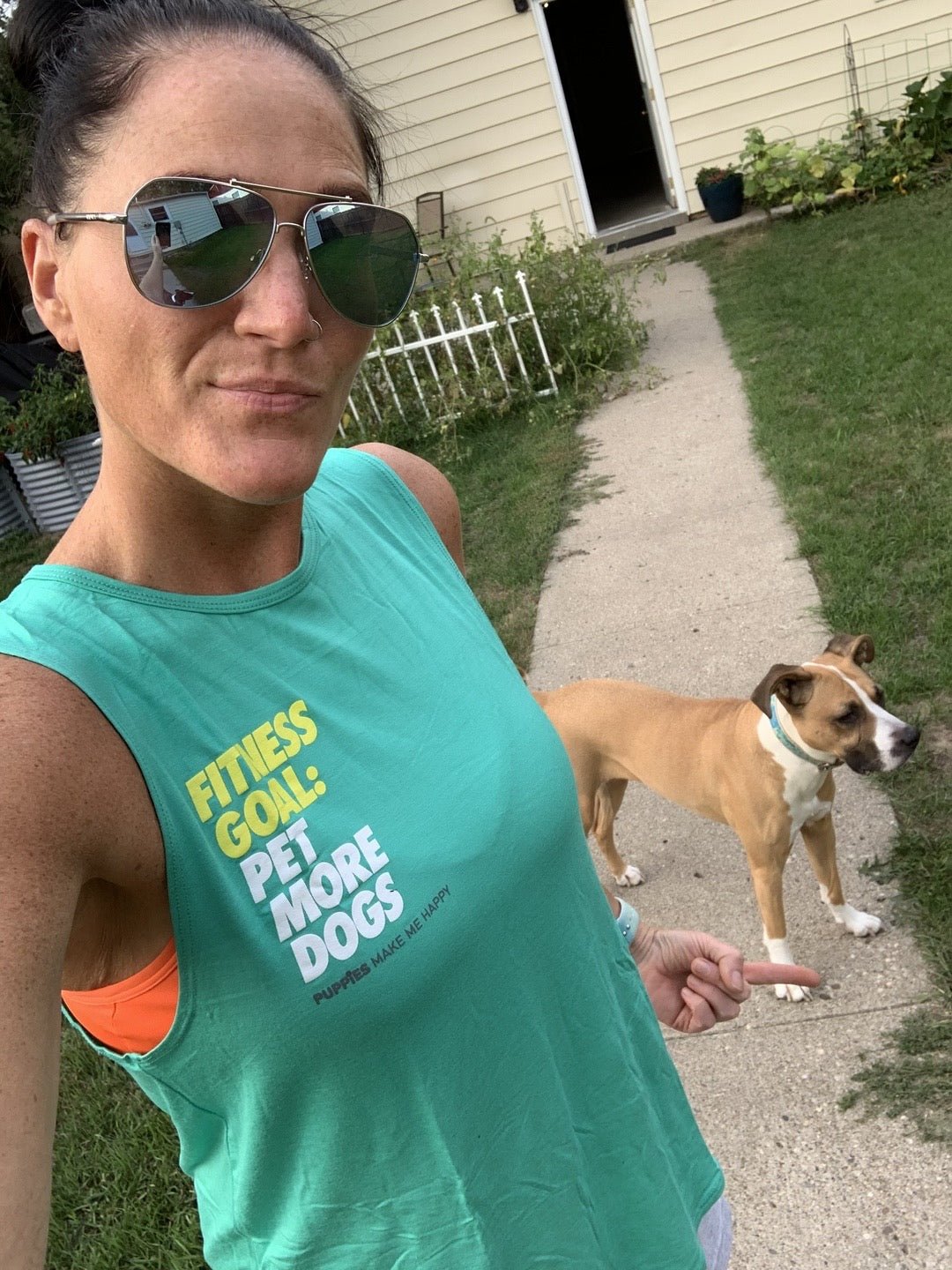 Fitness Goal | Dog Lover Sleeveless Tank | Gift for Dog Moms - Puppies Make Me Happy