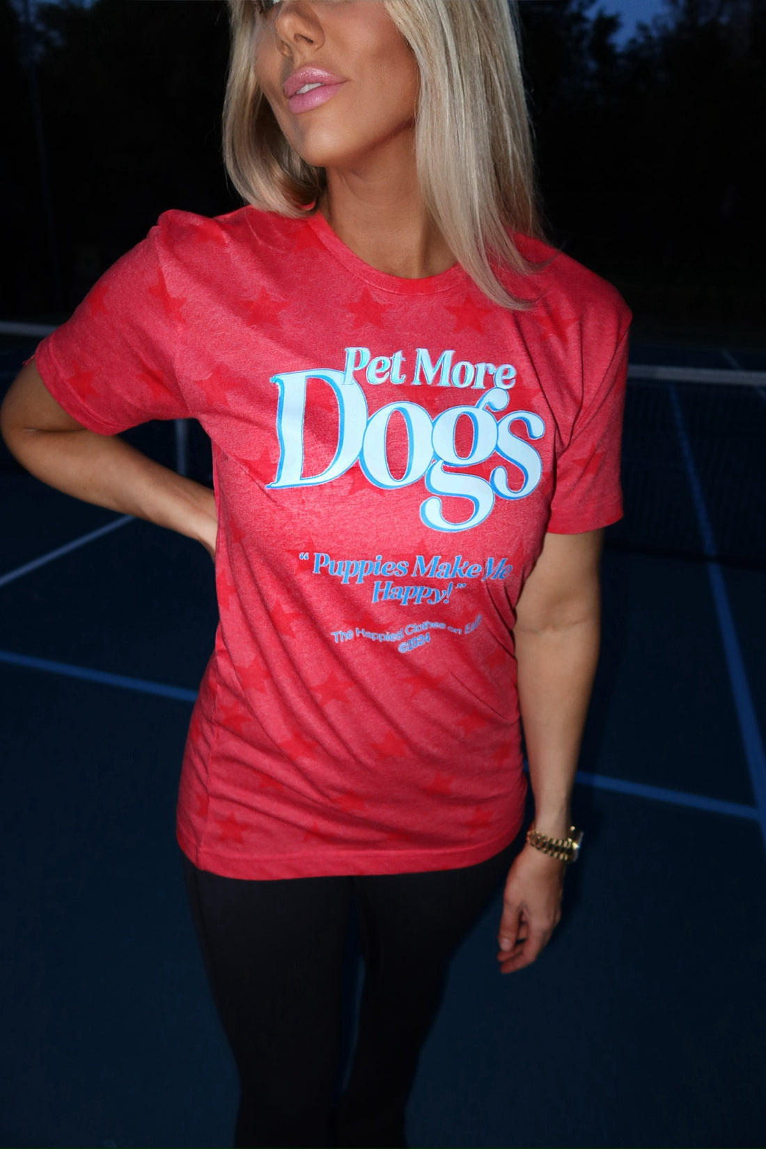 Pet More Dogs | Uni-Sex T-Shirt | Stars Red, White & Blue | Gifts for Dog Lovers | 4th of July