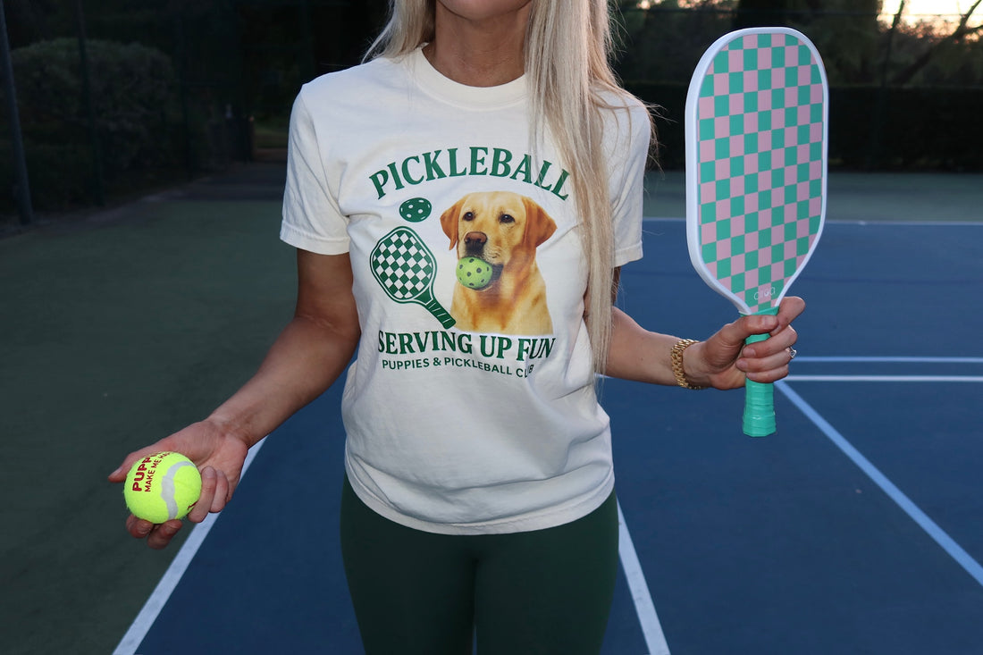Pickleball Puppies Club | Soft Cotton Uni - Sex Crewneck Shirt - Puppies Make Me Happy