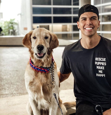 Rescue Motto | Uni - Sex Crewneck Tee - Puppies Make Me Happy