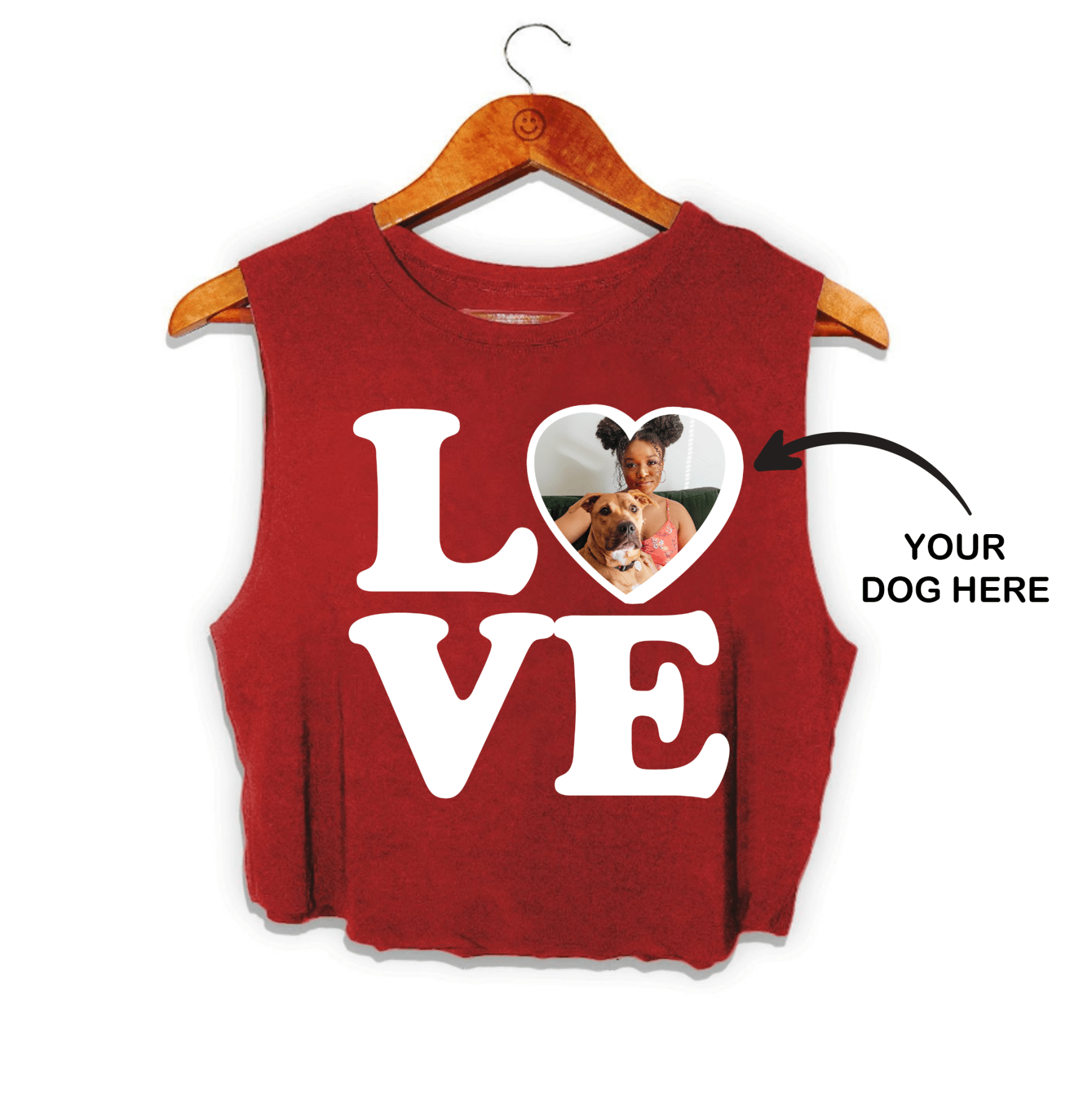Your Dog Here | Big Love Crop Tank | Custom Valentine’s Present for Dog Owners - Puppies Make Me Happy