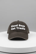 Good Boys Get Treats Distressed Dad Hat | Vintage Low Profile Cotton Cap - Puppies Make Me Happy