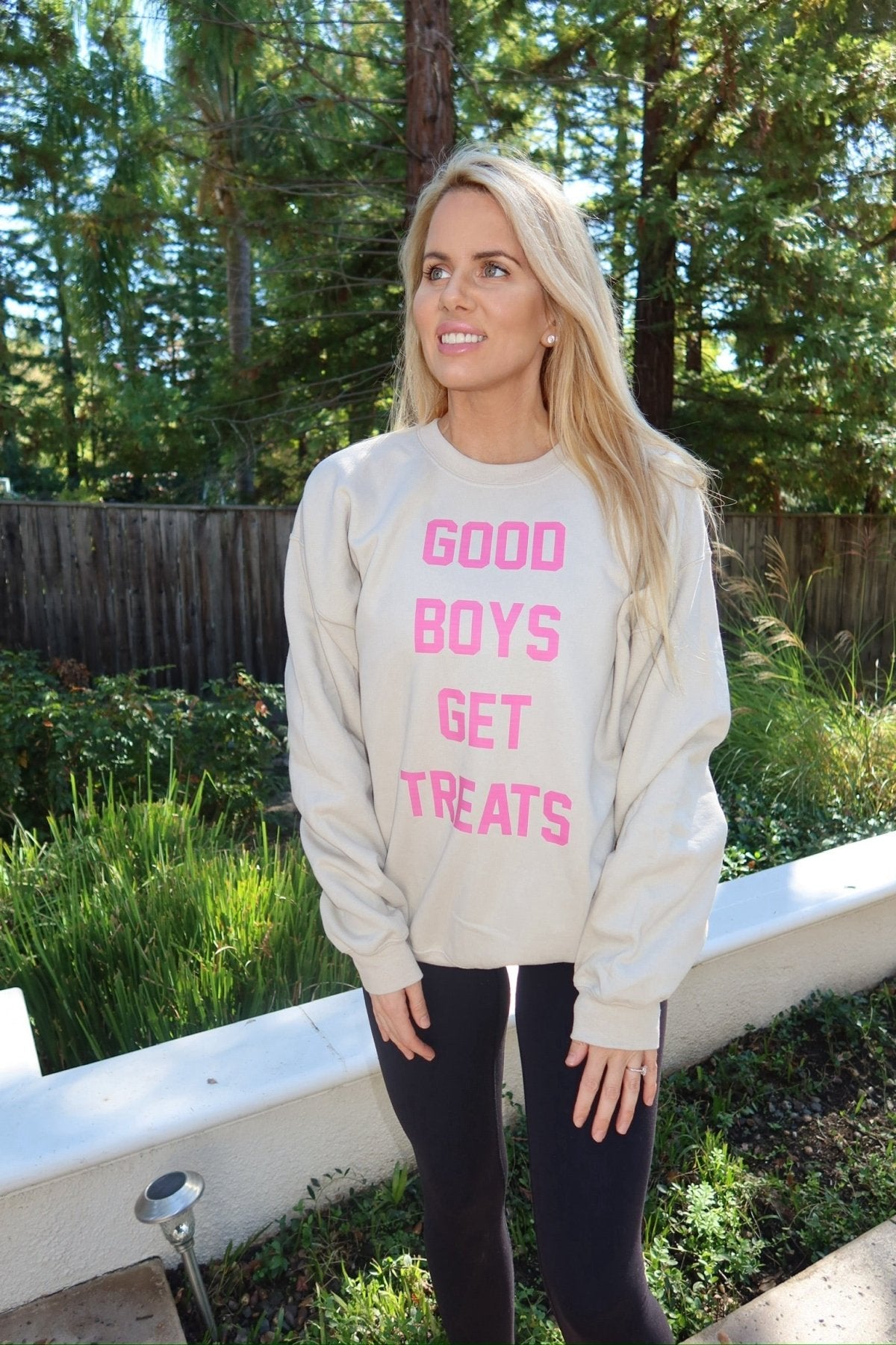 Good Boys Get Treats | Pink Font | Unisex Sweatshirt - Puppies Make Me Happy