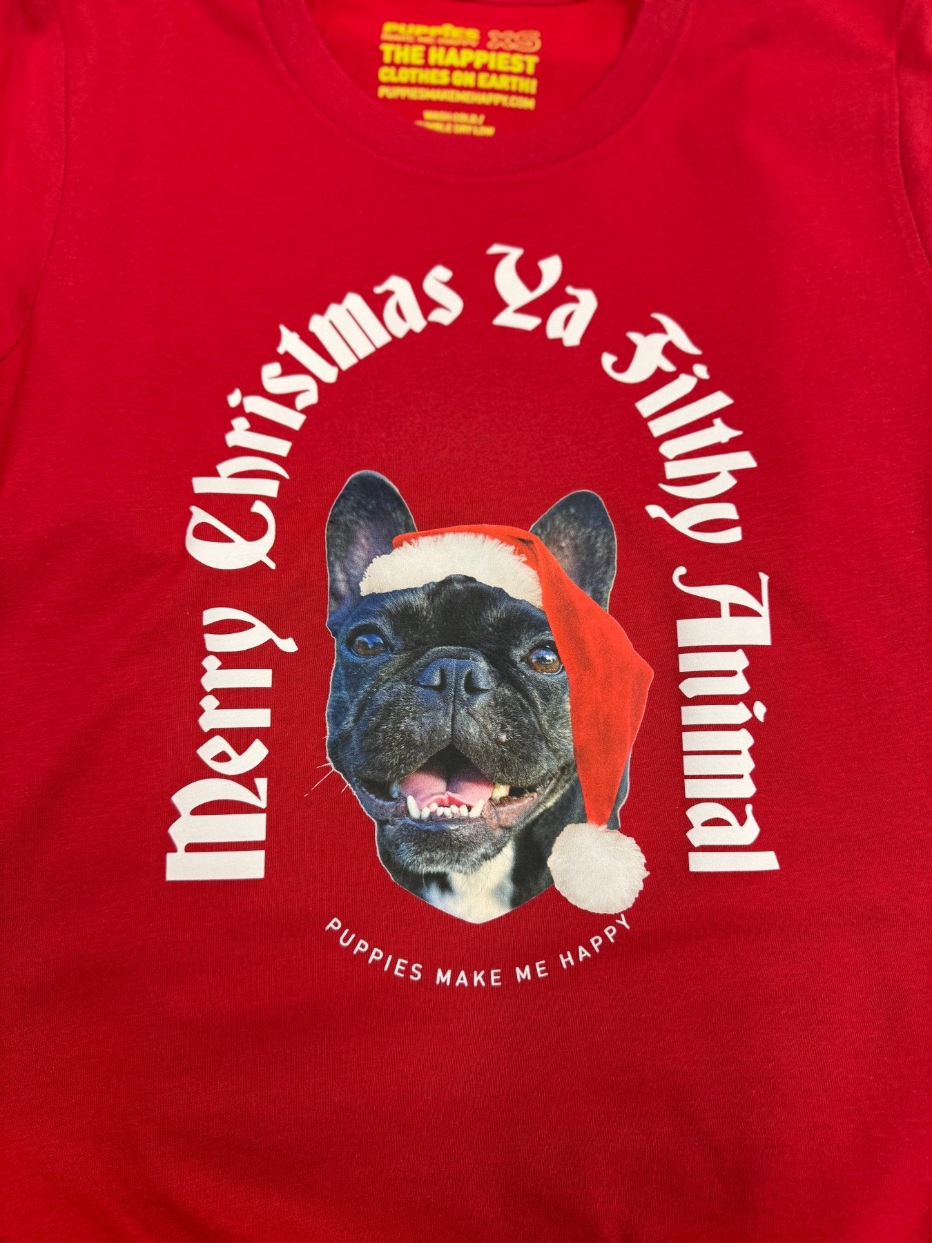 Custom Merry Christmas Ya Filthy Animal Sweatshirt | Personalized Dog Photo Best Gift - Puppies Make Me Happy