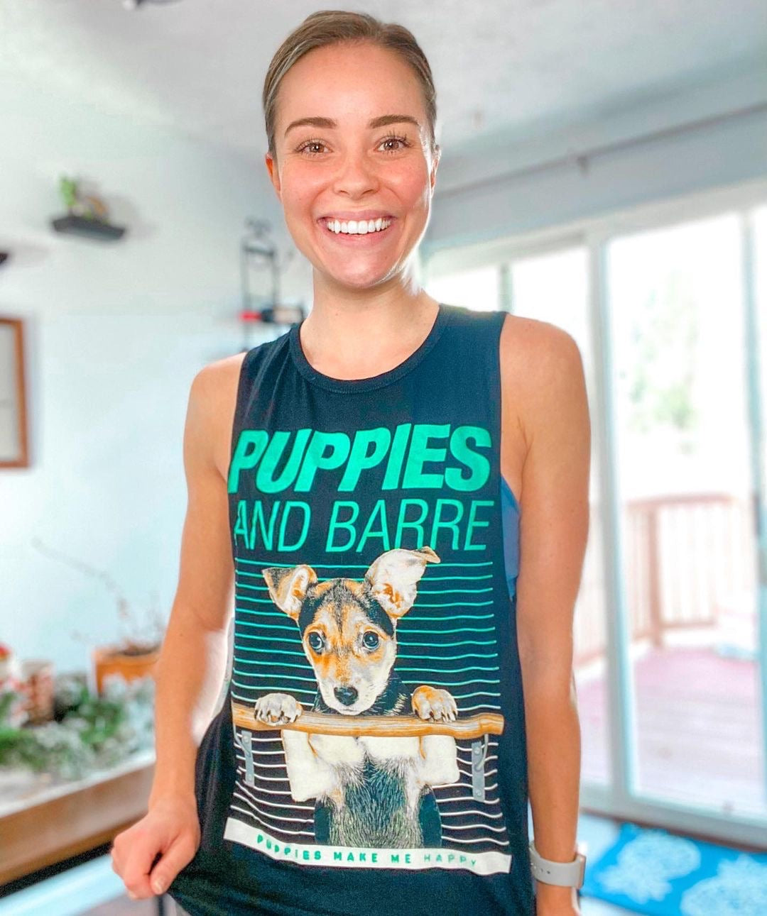 Puppies & Barre | Women's Sleeveless - Puppies Make Me Happy