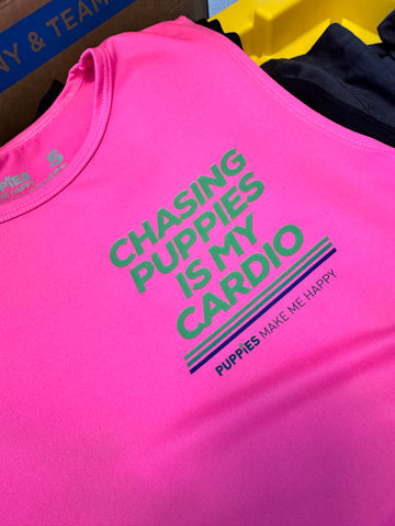Chasing Puppies is My Cardio | Green Font | Women’s Tank