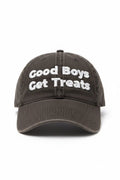 Good Boys Get Treats Distressed Dad Hat | Vintage Low Profile Cotton Cap - Puppies Make Me Happy