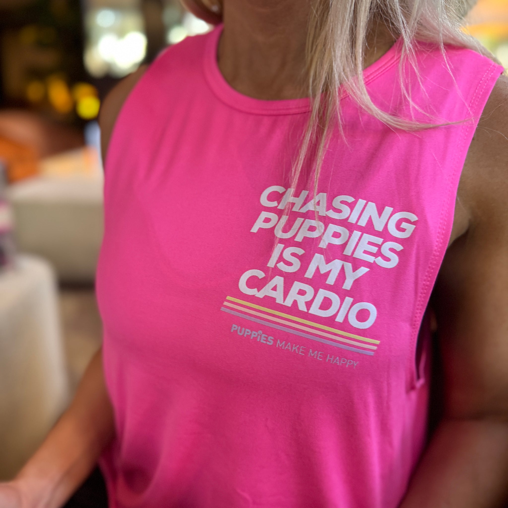 Chasing Puppies Is My Cardio Relaxed Women’s Tank | Gift for Dog Lovers
