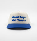 Good Boys Get Treats 5 Panel Baseball Cap | Structured Mid Profile Snapback - Puppies Make Me Happy