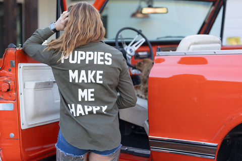 Puppies Club Military Button Up
