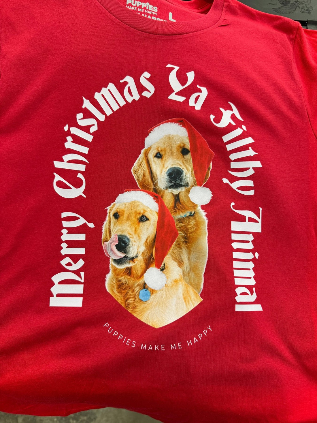 Your Dog Here | Merry Christmas | Crewneck Shirt - Puppies Make Me Happy