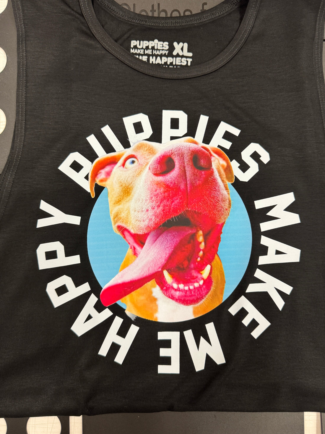 Your Dog Here - Smiley - Muscle Tank - Puppies Make Me Happy