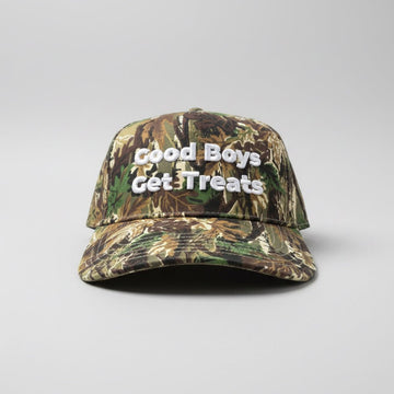 Good Boys Get Treats 5 Panel Trucker Hat | Mid Profile Mesh Back Snapback