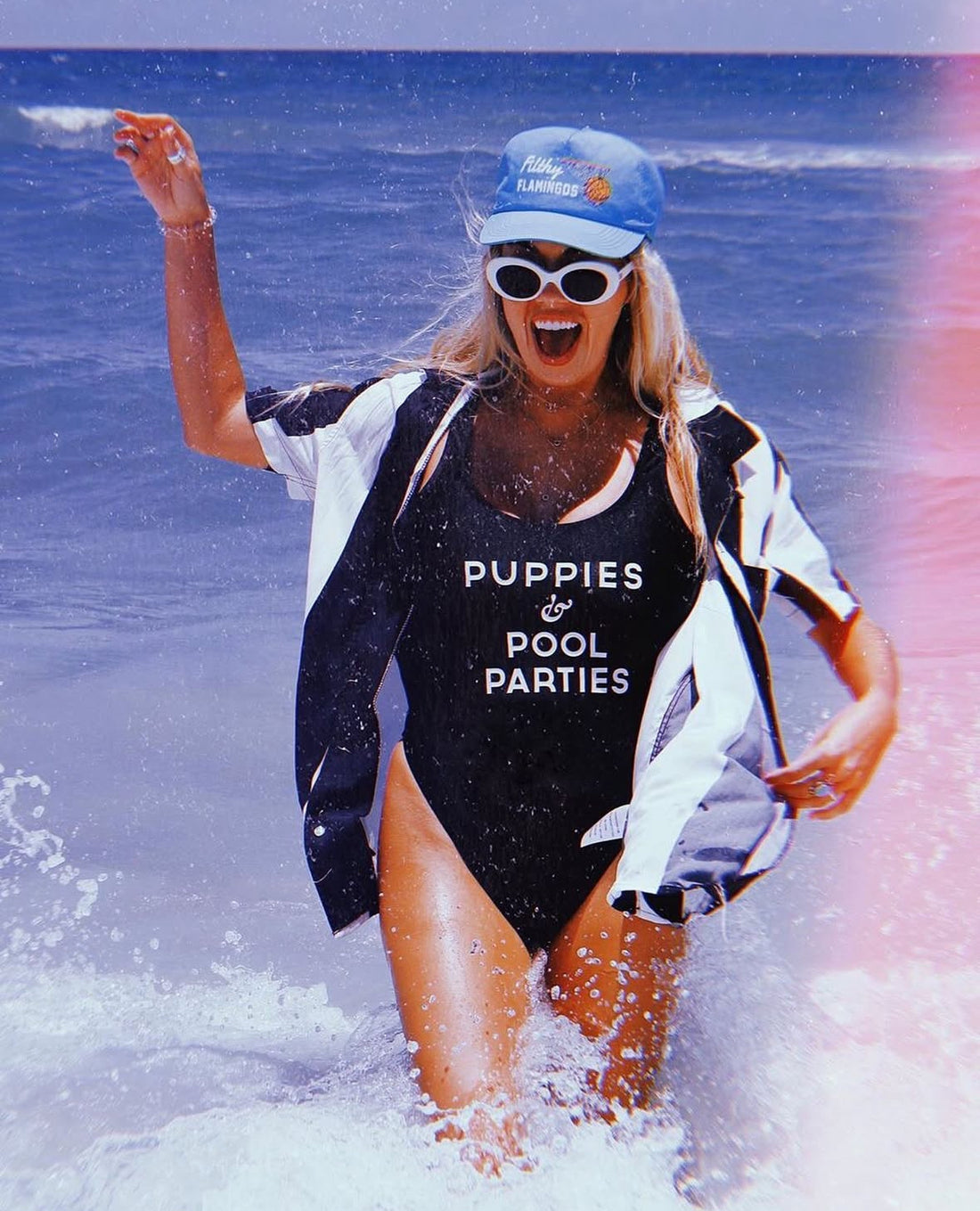 Puppies & Pool Parites  | One Piece Swimsuit | For Happy Dog Lovers