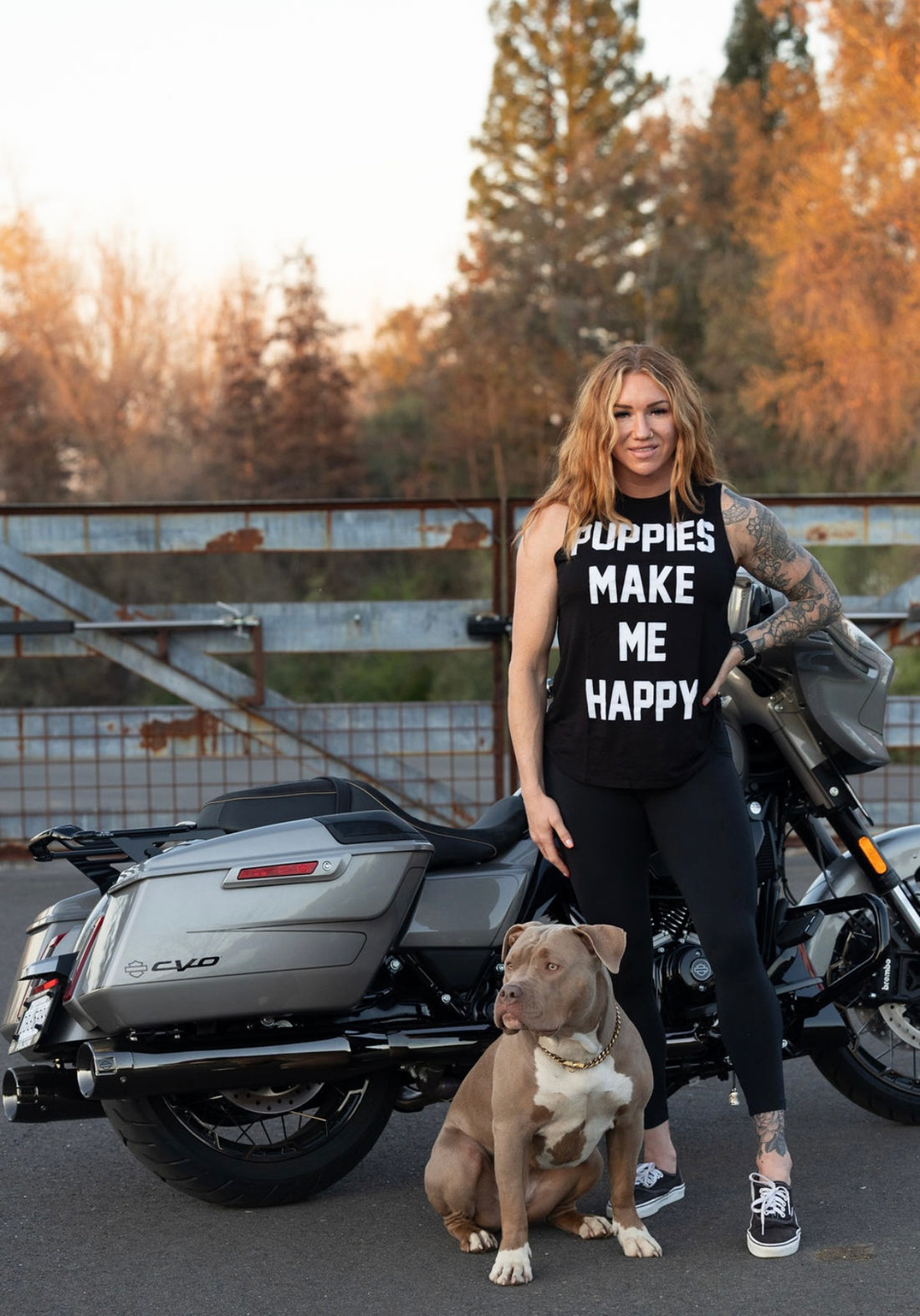 Title Tee - Women's Sleeveless - Puppies Make Me Happy