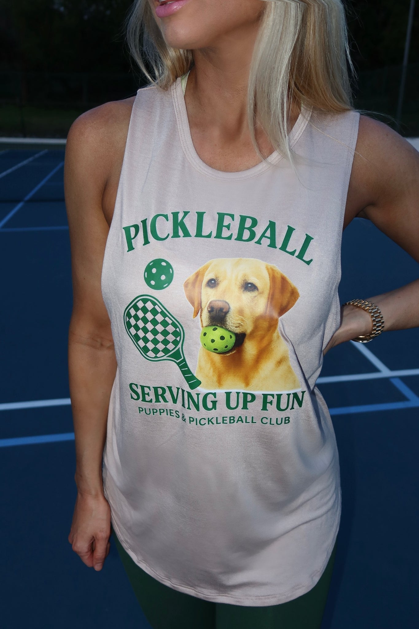 Pickleball Puppies Club | Puppies Soft Women's Sleeveless Tank | For Dog Lovers