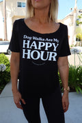 Dog Walks are my Happy Hour | Women's Scoop Neck Weekend Tee - Puppies Make Me Happy