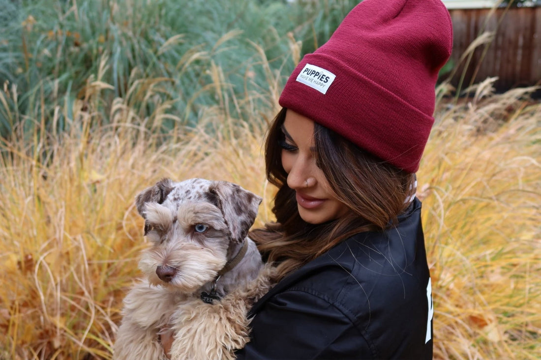 Company Label Beanie - Puppies Make Me Happy