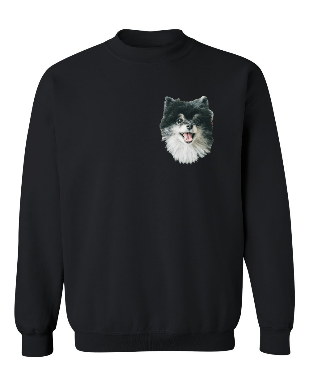 Custom Dog Photo Sweatshirt – Personalized Pet Portrait Over the Heart, Dog Lover Gift - Puppies Make Me Happy