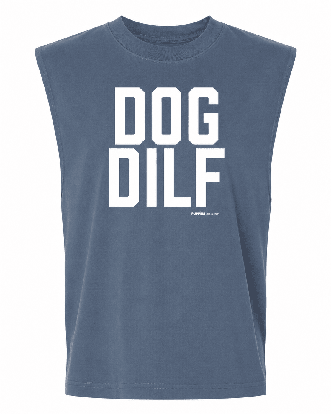 Dog DILF Unisex Heavyweight Muscle Tank | Vintage Washed Sleeveless - Puppies Make Me Happy