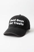 Good Boys Get Treats Distressed Dad Hat | Vintage Low Profile Cotton Cap - Puppies Make Me Happy