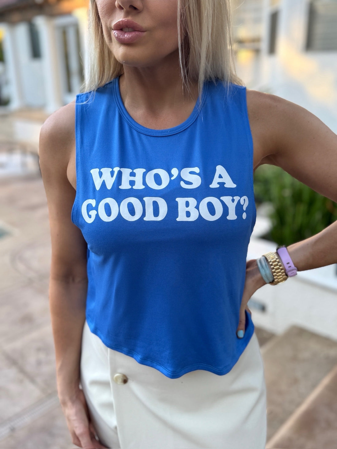Who’s a Good Boy? Crop Tank | Custom Dog Gift
