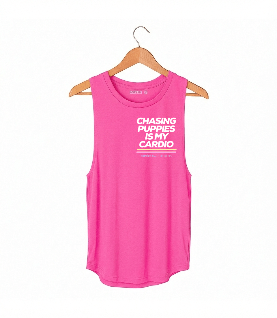 Chasing Puppies Is My Cardio Relaxed Women’s Tank | Gift for Dog Lovers - Puppies Make Me Happy
