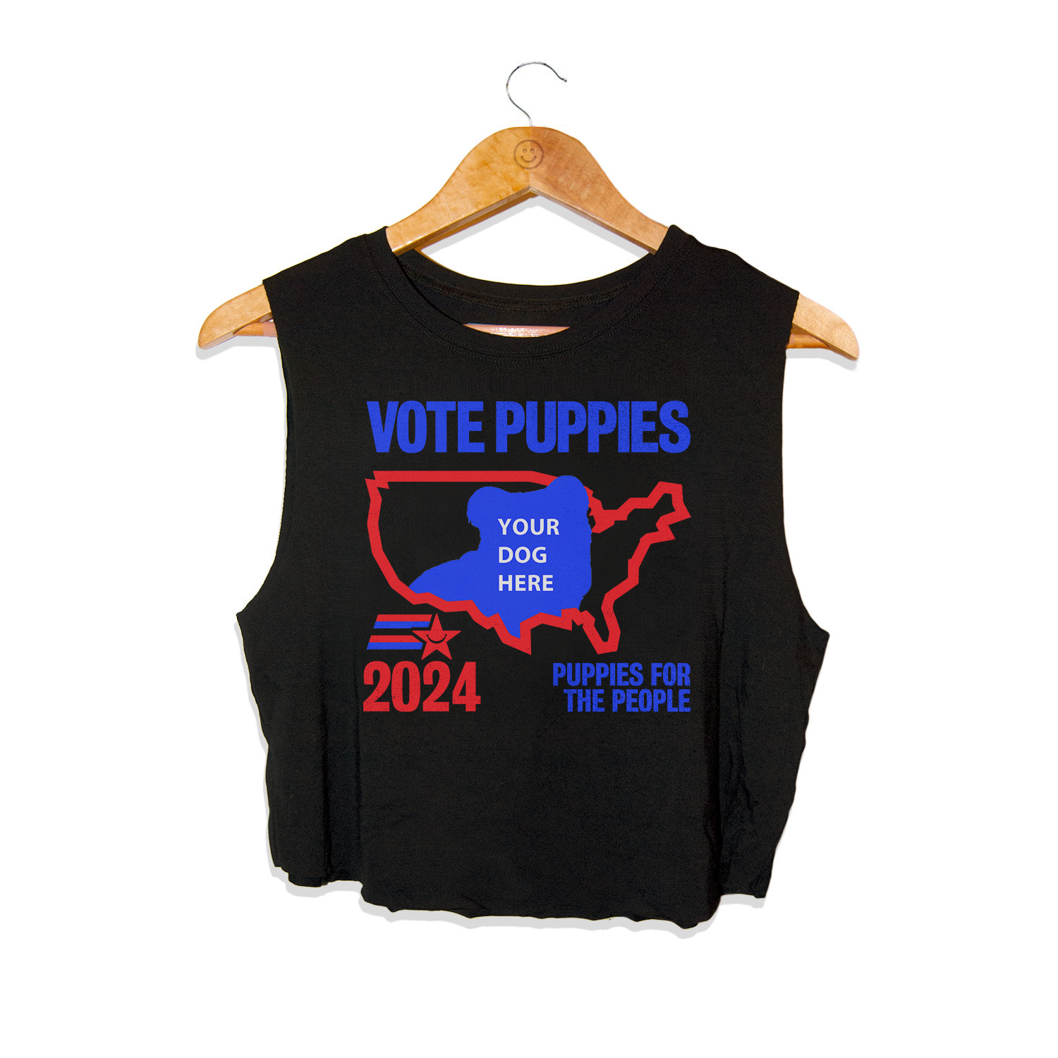 Custom Vote Puppies Black Crop