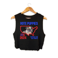 Custom Vote Puppies Black Crop Top