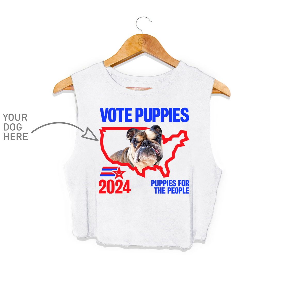 Custom Vote Puppies White Crop