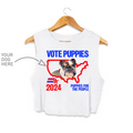 Custom Vote Puppies White Crop Top